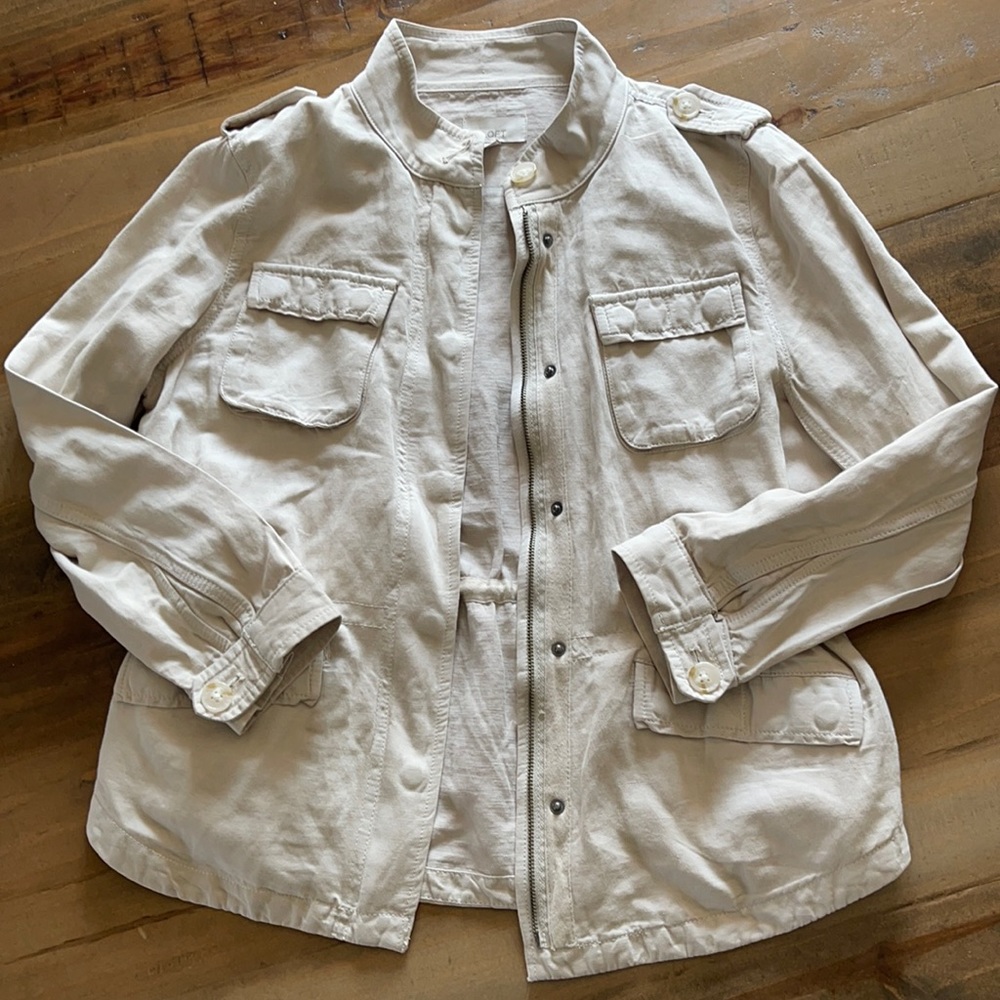 LOFT Cream Utility Jacket